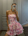 Cecilia | Strapless Floral Dress
