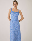 Kwiatowa sukienka boho midi na ramiączkach