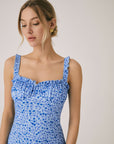 Kwiatowa sukienka boho midi na ramiączkach
