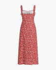 Kwiatowa sukienka boho midi na ramiączkach