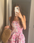Cecilia | Strapless Floral Dress