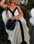 Katarzyna - Elegancka Sukienka Midi na Cienkich Ramiączkach