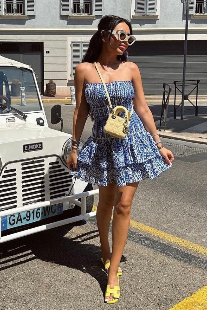 Zofia – Sukienka Mini z Falbaną