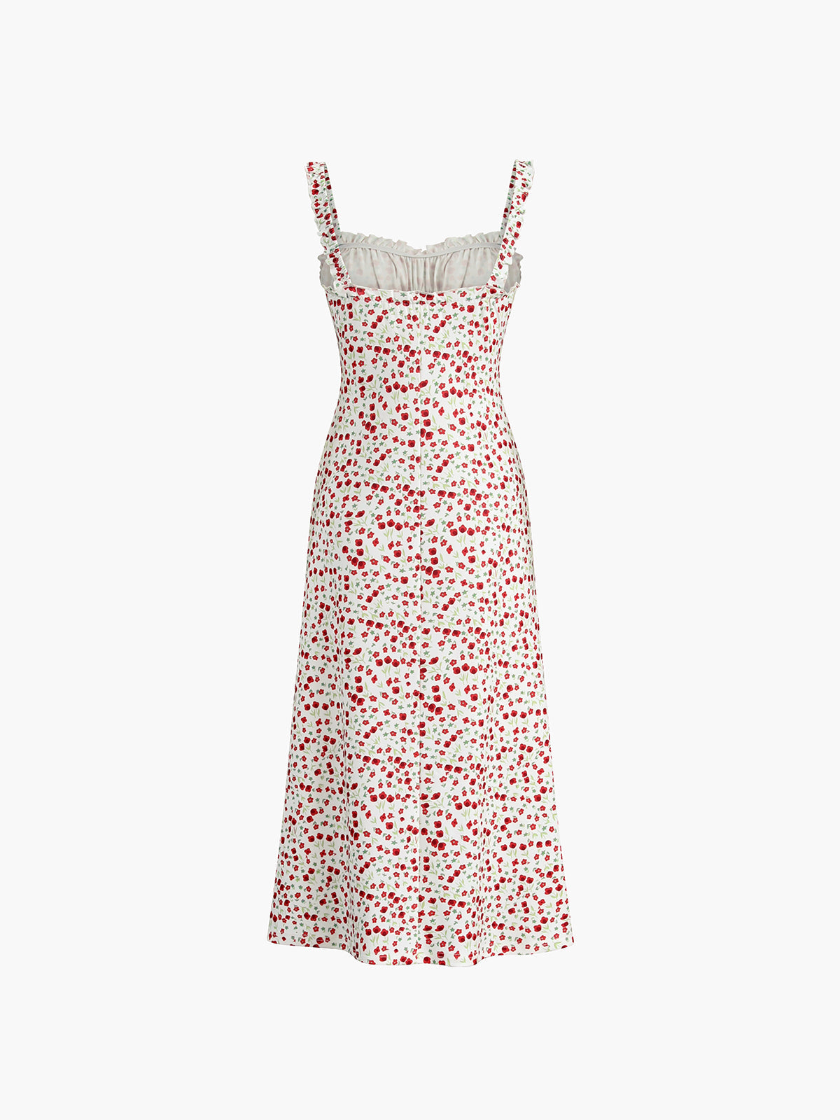 Kwiatowa sukienka boho midi na ramiączkach