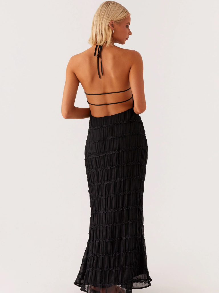 Alicja - Zwiewna sukienka maxi typu halterneck