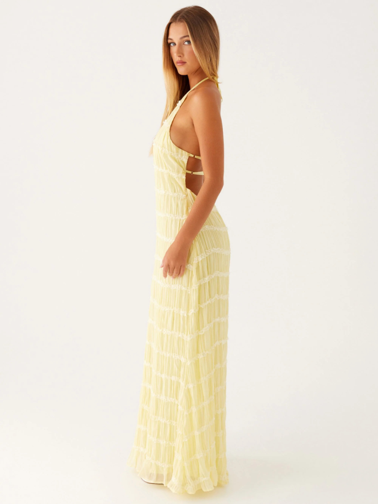 Alicja - Zwiewna sukienka maxi typu halterneck