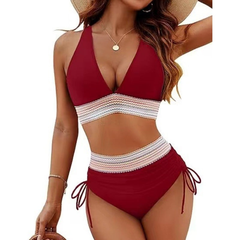 Agnieszka – Halter Bikini Set z Wysokim Stanem