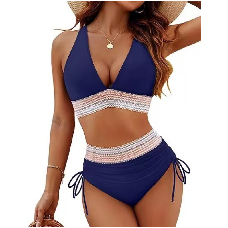 Agnieszka – Halter Bikini Set z Wysokim Stanem